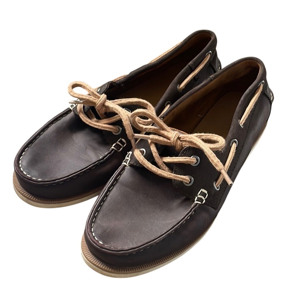 Goodfellow & Co Mens Brown Boat Shoes Faux Leather Nautical Loafers Size 8